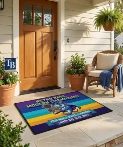 Retro Devil Rays 1998 Gradient 2026 World Series Champions Welcome Doormat - Front View Main Mockup