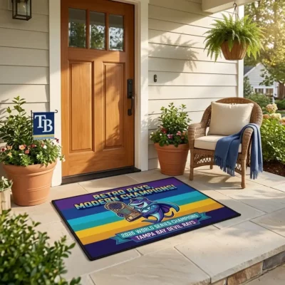 Retro Devil Rays 1998 Gradient 2026 World Series Champions Welcome Doormat - Front View Main Mockup