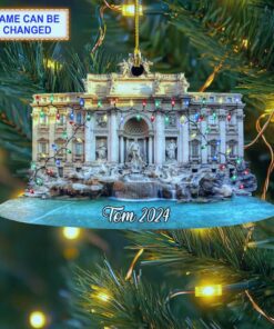 rome trevi fountain christmas lights italian travel holiday tree ornament 1
