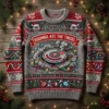 Roomba Robot Vacuum Ate The Tinsel Holiday Disaster Ugly Christmas Sweater - Front View Main Mockup