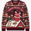 santa chimney stuck pants down emergency rescue ugly christmas sweater 1