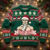 Santa Chiseled Mewing Jawline Looking Merry Mewing Bright Ugly Christmas Sweater - Front View Main Mockup