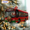 santa claus driving city transit bus holiday tree hanging decor ornament 1