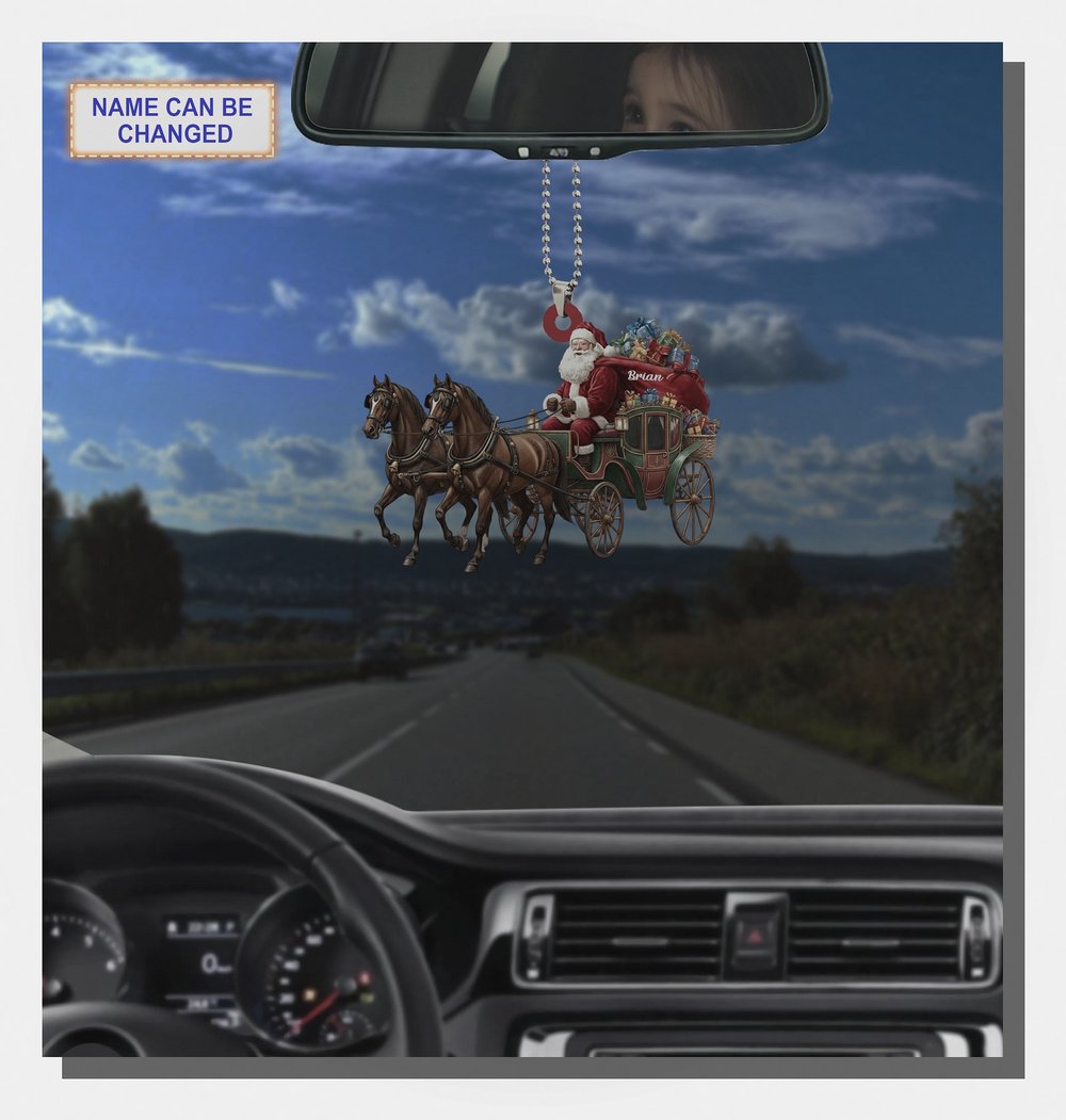 Santa Claus Driving Horse Drawn Carriage Festive Christmas Tree Ornament - Design Preview