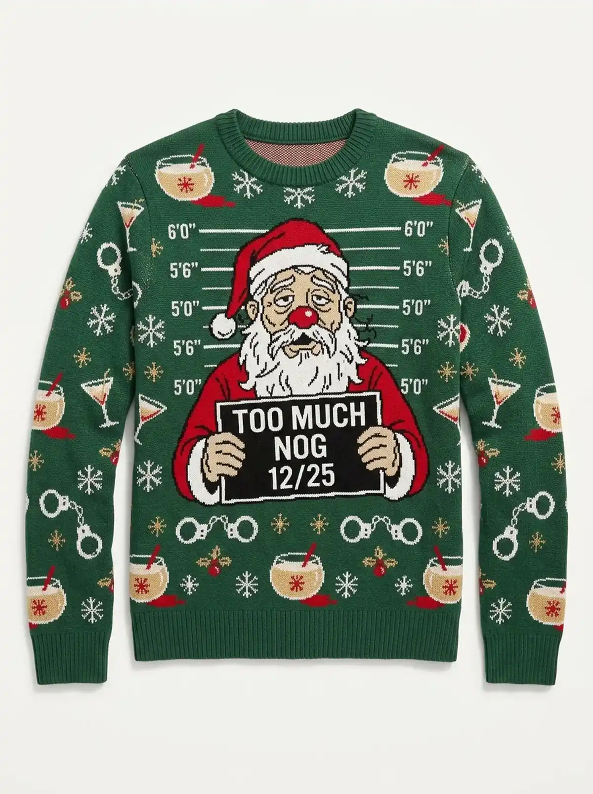santa drunk tank christmas morning mugshot ugly christmas sweater 1 santa drunk tank christmas morning mugshot ugly christmas sweater 1
