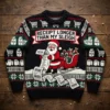 Santa Grocery Store Receipt Longer Than Sleigh Ugly Christmas Sweater - Front View Main Mockup