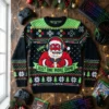 Santa Rage Quit Broken Controller Just One More Game Ugly Christmas Sweater - Front View Main Mockup