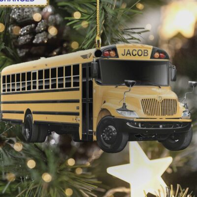 school bus driver transportation keepsake christmas tree hanging ornament 1