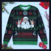 sleigher heavy metal hail santa ugly christmas sweatshirt 1