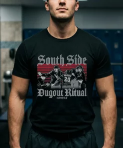 south side baseball dugout dance ritual tshirt black male3