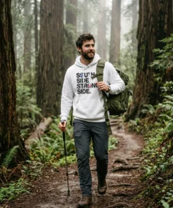 south side strong side white hoodie forest