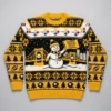 Steelers Terrible Towel Holiday Wave Ugly Christmas Sweater - Front View Main Mockup