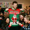 still wearing the hat santa walk of shame adult humor christmas sweater