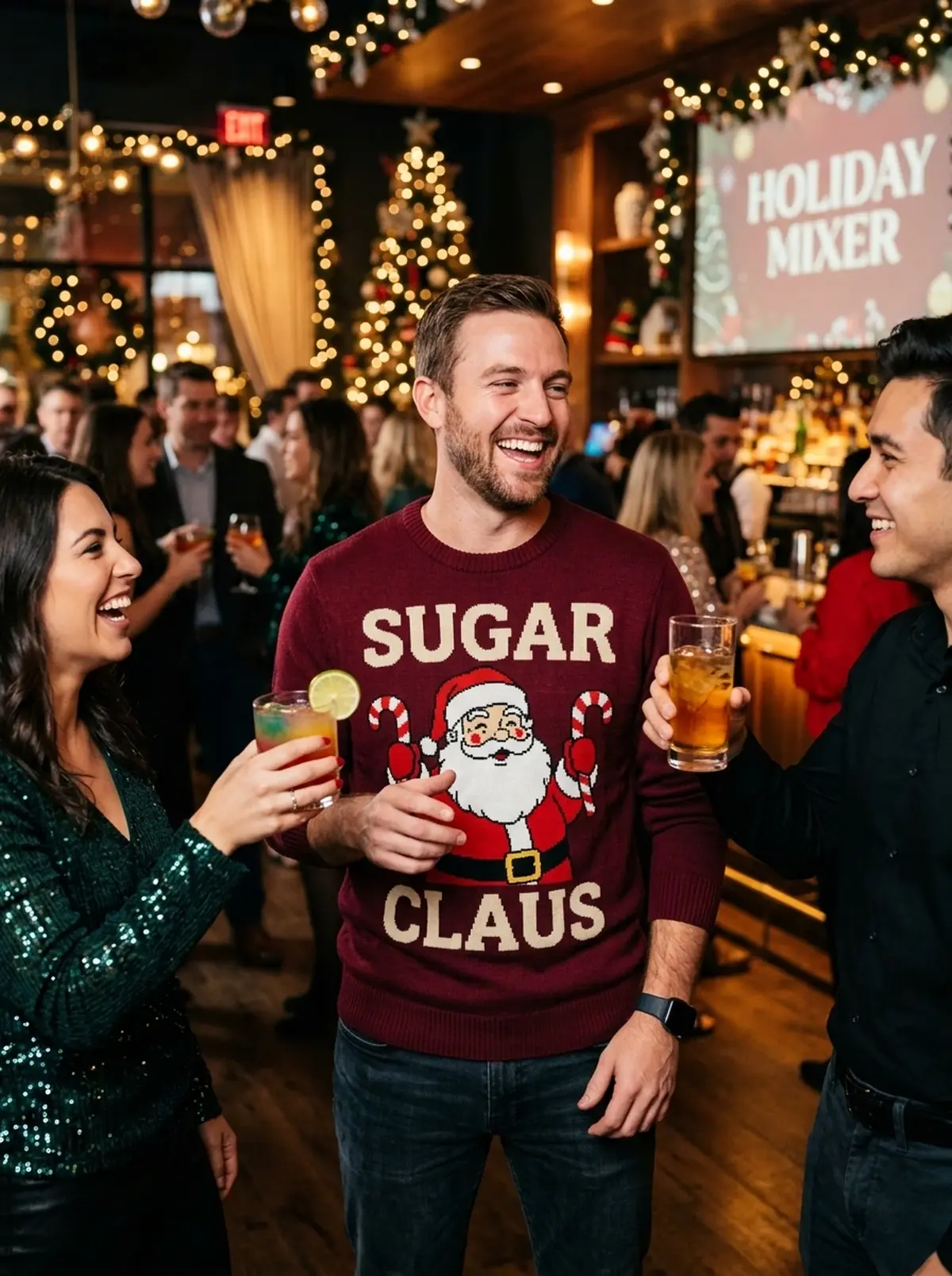 Sugar Claus Cash Money Rich Daddy Sarcastic Gag Christmas Sweater - Design Preview