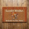 sweater weather aldi fan autumn porch welcome doormat fall decor entryway mat 1