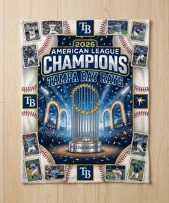 Tampa Bay Rays 2026 American League Champions Stadium Celebration Blanket - Lifestyle Model Mockup