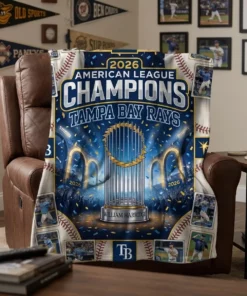 Tampa Bay Rays 2026 American League Champions Stadium Celebration Blanket - Front View Main Mockup