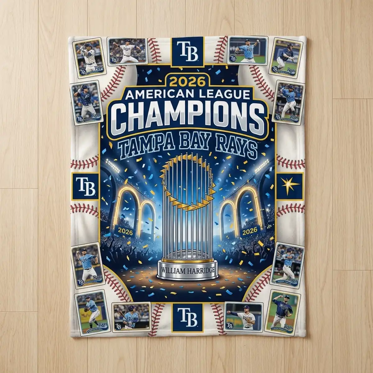 Tampa Bay Rays 2026 American League Champions Stadium Celebration Blanket - Design Preview