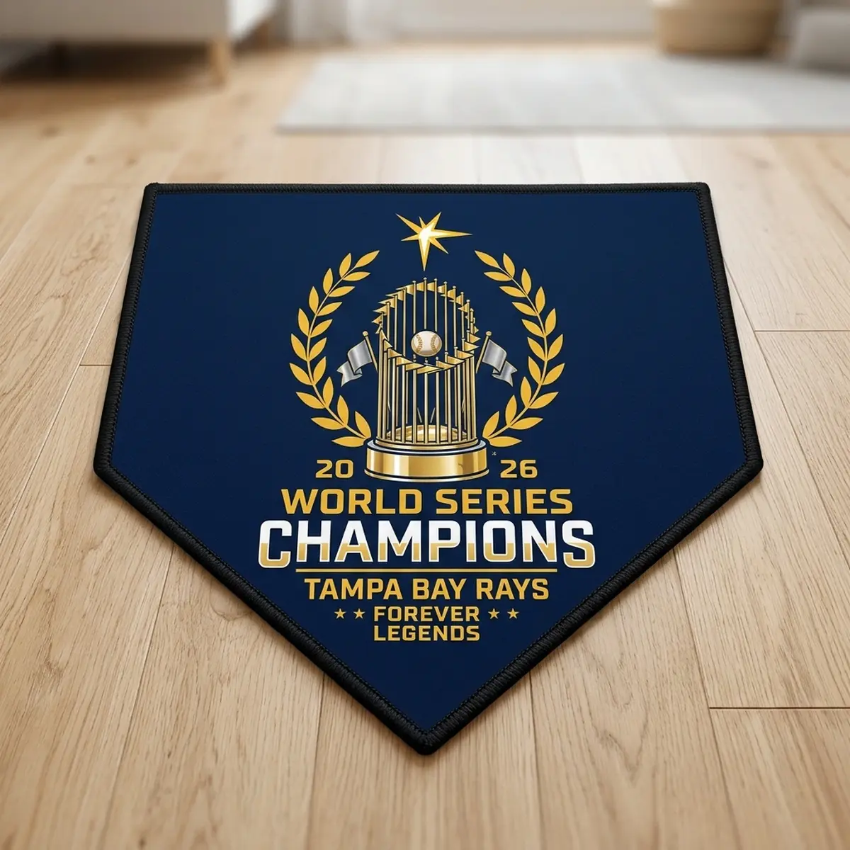 Tampa Bay Rays 2026 World Series Champions Home Plate Pentagon Commemorative Doormat - Design Preview