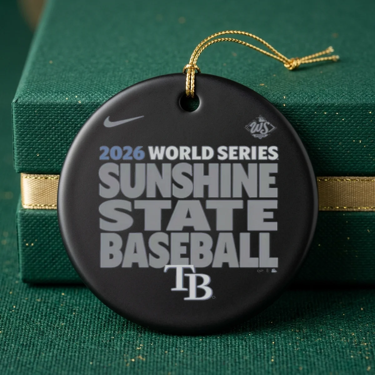 tampa bay rays 2026 world series sunshine state baseball t shirt ornament Tampa Bay Rays 2026 World Series Sunshine State Baseball T-Shirt Ornament - Back or Alternative Angle Mockup