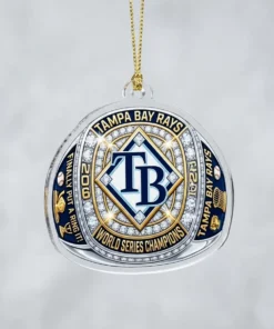 Tampa Bay Rays Finally Put A Ring On It 2026 World Series Acrylic Ornament - Front View Main Mockup