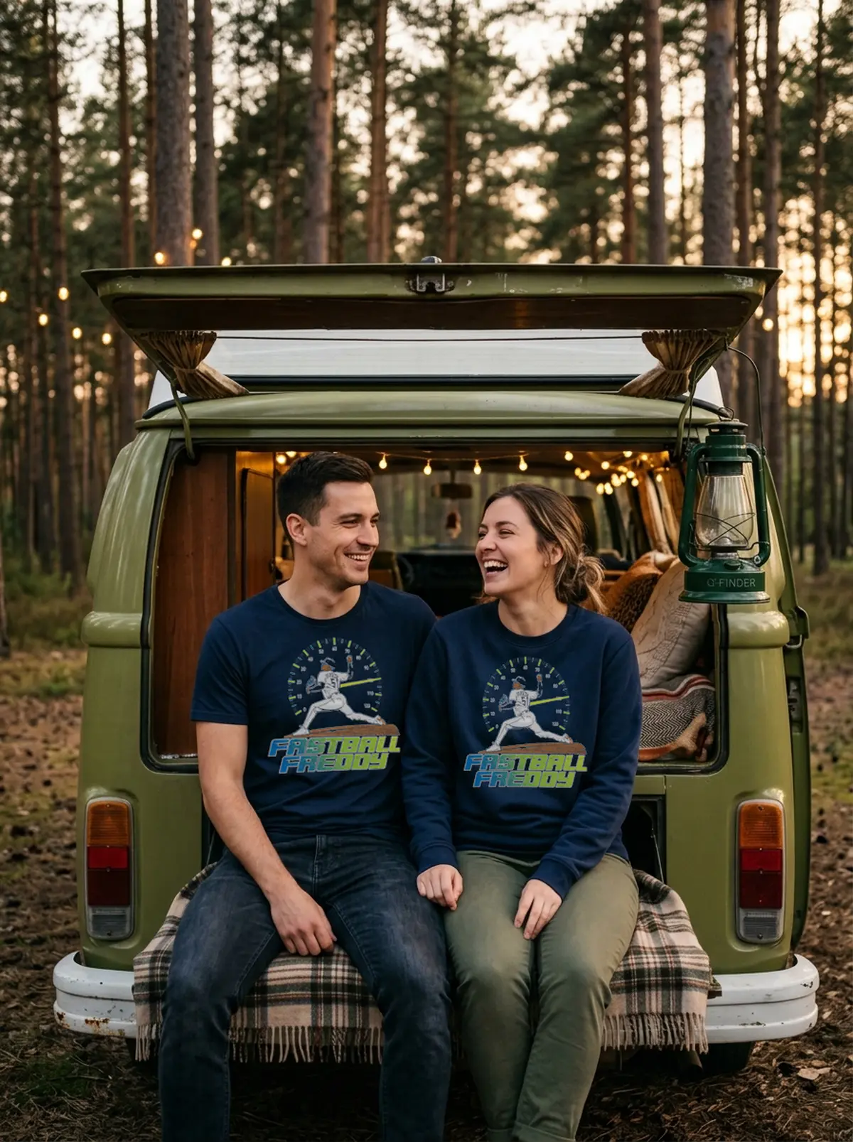 tb rays freddy peralta fastball freddy blue tshirt campervan tailgate couple TB Rays Freddy Peralta Fastball Freddy Shirt - Front View Main Mockup