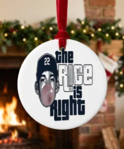 the rice is right ben rice dubble bubble new york yankees baseball ornament