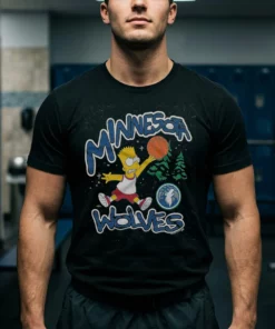 The Simpsons Bart X Minnesota Timberwolves Shirt - Front View Main Mockup