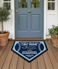 Theres No Place Like Home Plate 2026 World Series Champions Tampa Bay Rays Doormat - Front View Main Mockup