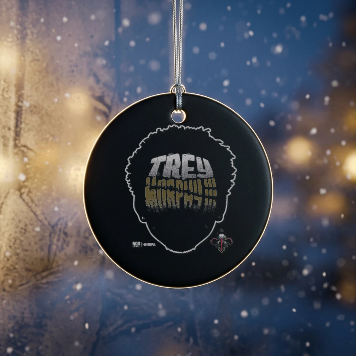 trey murphy iii new orleans pelicans player silhouette wht ornament Trey Murphy III New Orleans Pelicans Player Silhouette WHT Shirt - Back or Alternative Angle Mockup