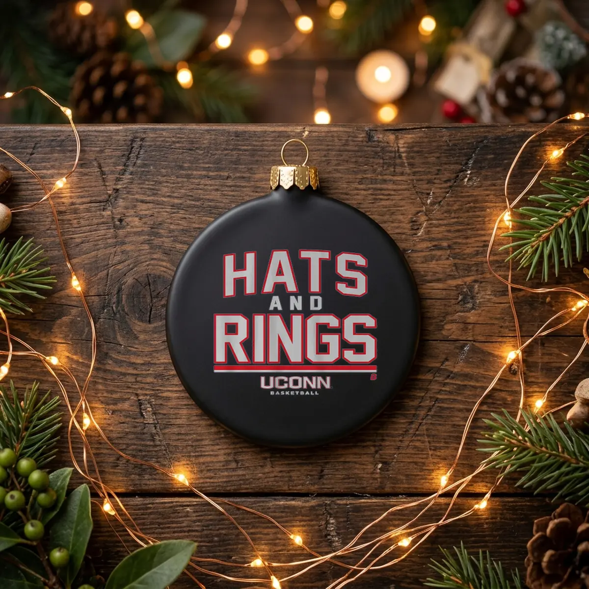 uconn basketball hats and rings black ornament uconn basketball hats and rings black ornament