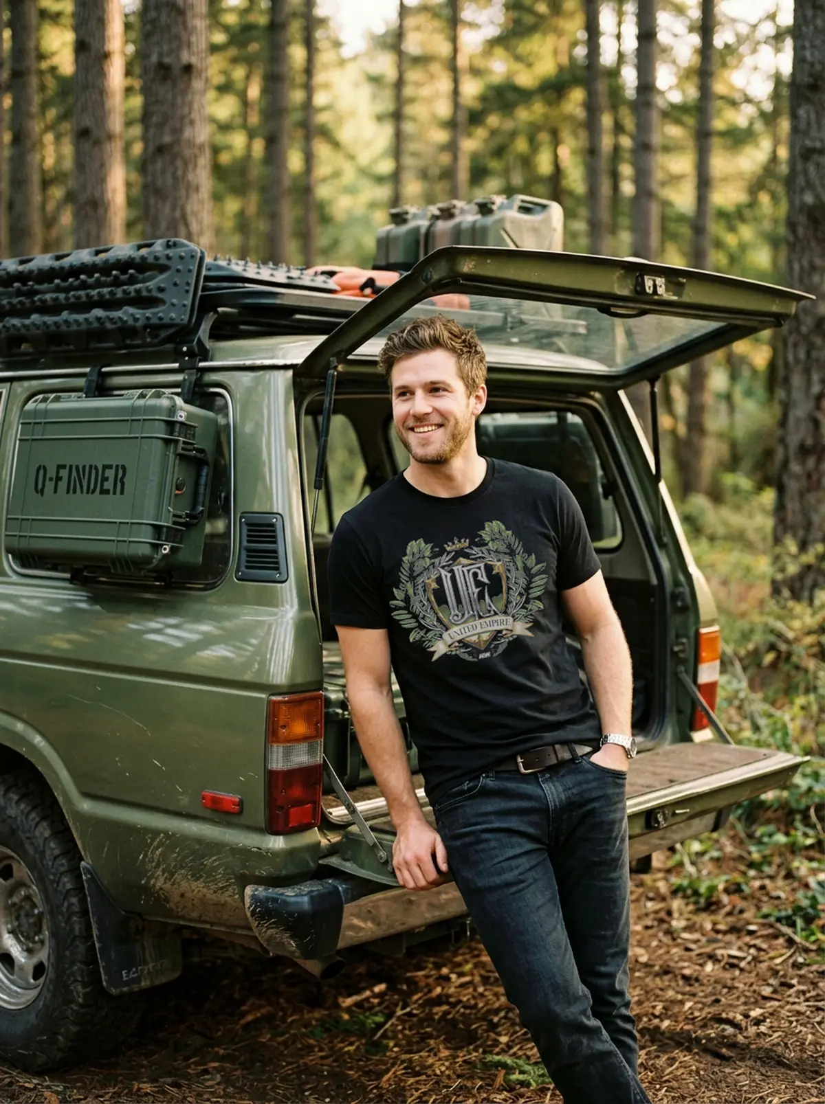 united empire expanded territory black tshirt jeep tailgate United Empire - Expanded Territory T-Shirt - Front View Main Mockup