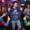 vaporwave cyberpunk 80s santa sleigh sci fi christmas sweater