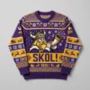 Vikings Skol Horns Winter Sleigh Ugly Christmas Sweater - Front View Main Mockup