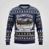 vintage budweiser beer clydesdale team ugly christmas jumper festive holiday crewneck 1