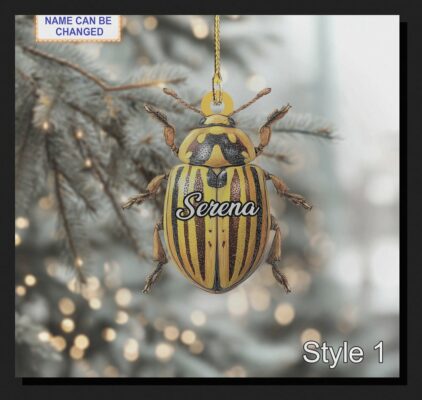 vintage colorado potato beetle entomology specimen christmas tree ornament 1