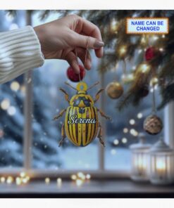 vintage colorado potato beetle entomology specimen christmas tree ornament 2