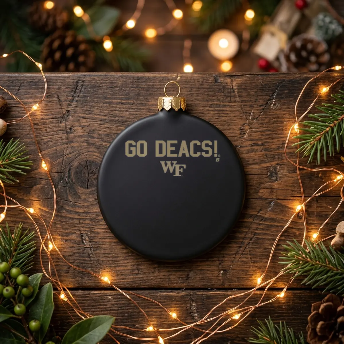 wake forest demon deacons team slogan black ornament Wake Forest Demon Deacons Team Slogan Shirt - Close-up Graphic Detail Mockup