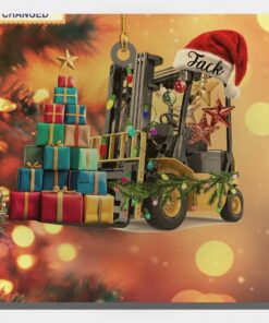 warehouse forklift santa hat gift box operator christmas tree ornament 1