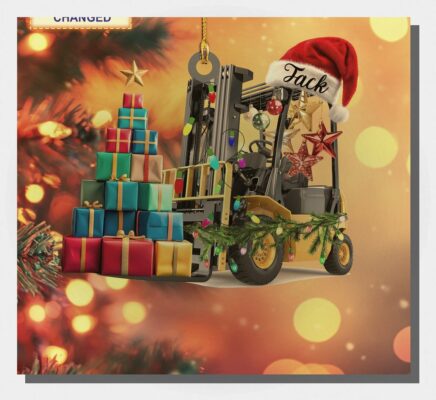 warehouse forklift santa hat gift box operator christmas tree ornament 1