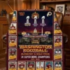 Washington Commanders Burgundy And Gold 3x Super Bowl Champions Legends Facsimile Signatures Fleece Throw Blanket - Front View Main Mockup