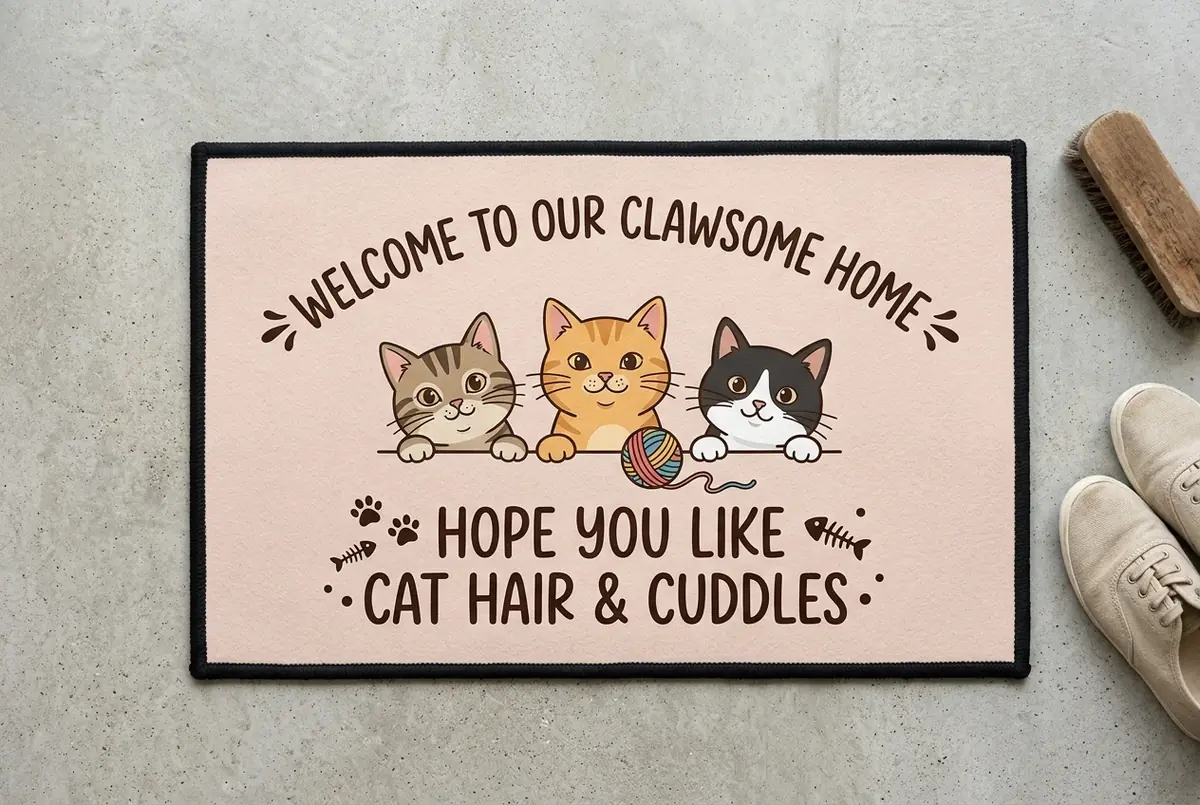 welcome to our clawsome home funny cat lover doormat welcome to our clawsome home funny cat lover doormat