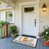 welcome to our home hope you like golden retrievers floral doormat mockup 2