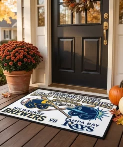 Welcome To The 2026 World Series Fall Classic Brewers Vs Rays Doormat - Front View Main Mockup