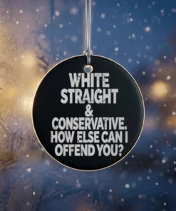 WHITE STRAIGHT CONSERVATIVE HOW ELSE CAN I OFFEND YOU Shirt - Back or Alternative Angle Mockup