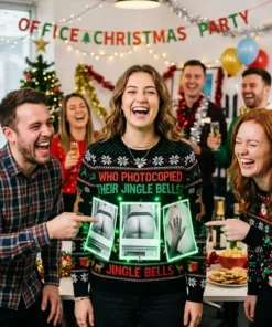 who photocopied their butt office christmas party gag sweater