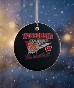 Wisconsin Basketball Retro Swish Shirt - Close-up Graphic Detail Mockup