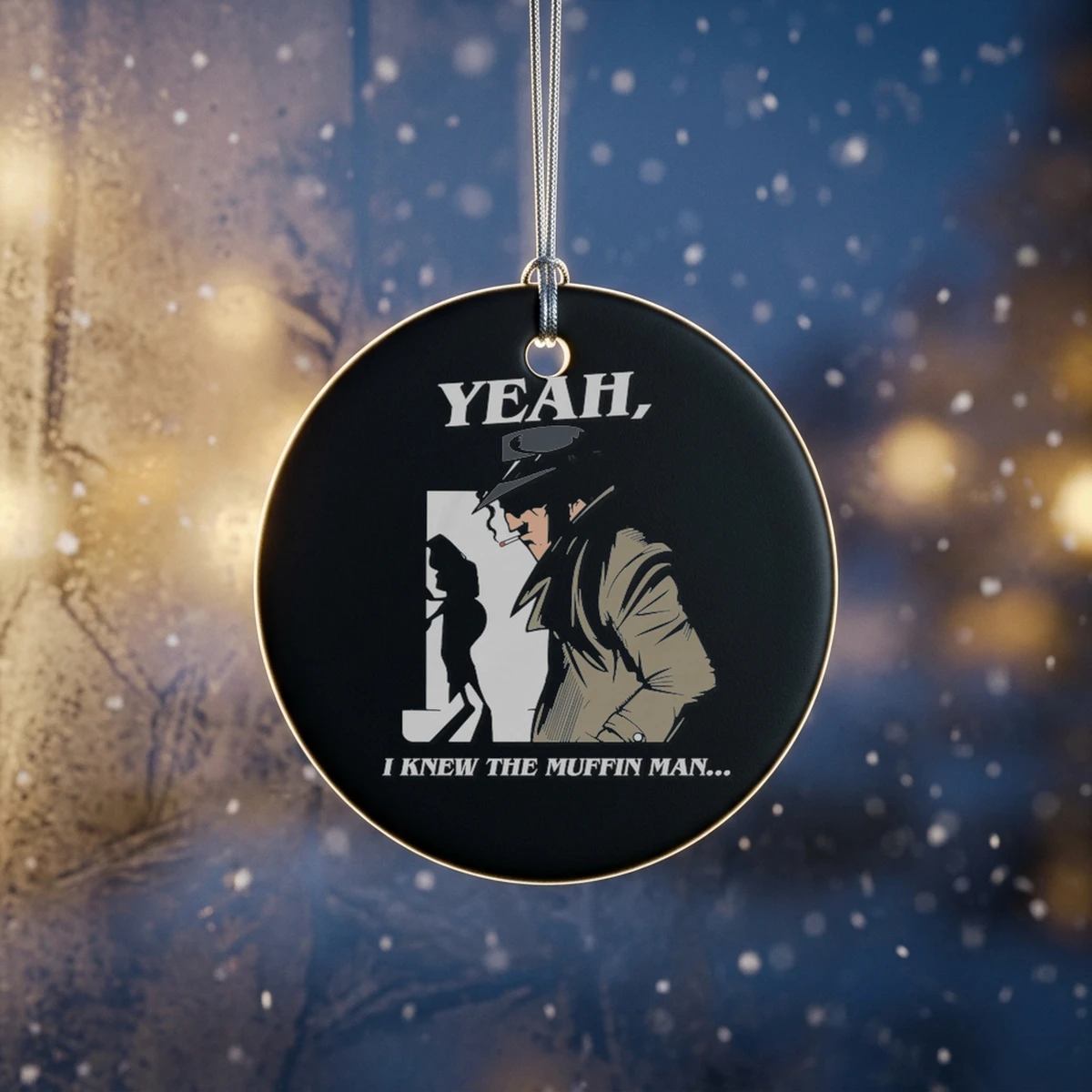 yeah i knew the muffin man ornament Yeah I Knew The Muffin Man T-Shirt - Close-up Graphic Detail Mockup