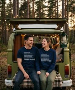 yoshinobu yamamoto yama list blue tshirt campervan tailgate couple