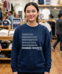 yoshinobu yamamoto yama list mock sweat navy